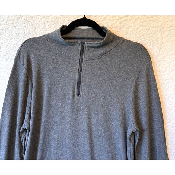 Threads 4 Thought Sweatshirt Small Gray 1/4 Zip Long Sleeve Feather Fleece NEW - Picture 4 of 13